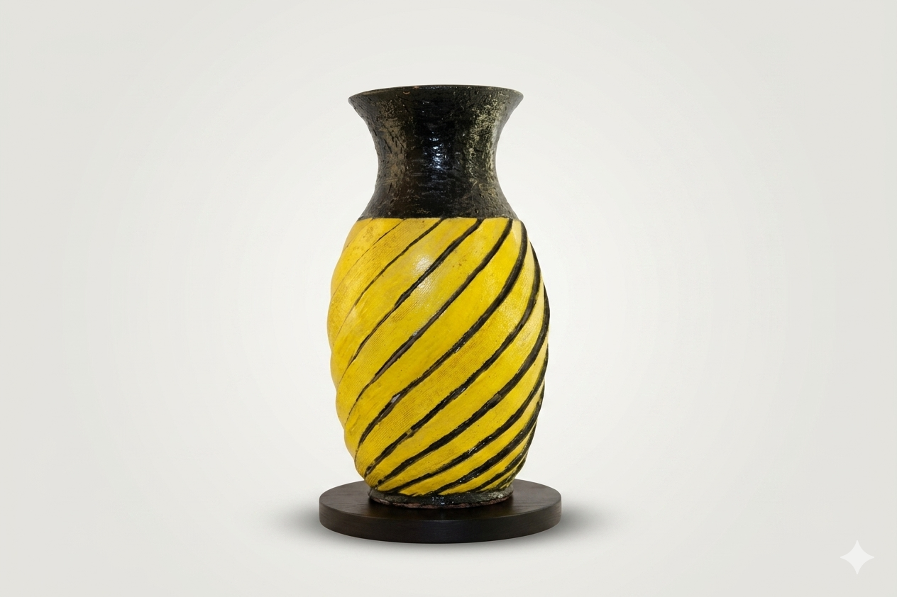 Vase en Céramique "Spirale Solaire