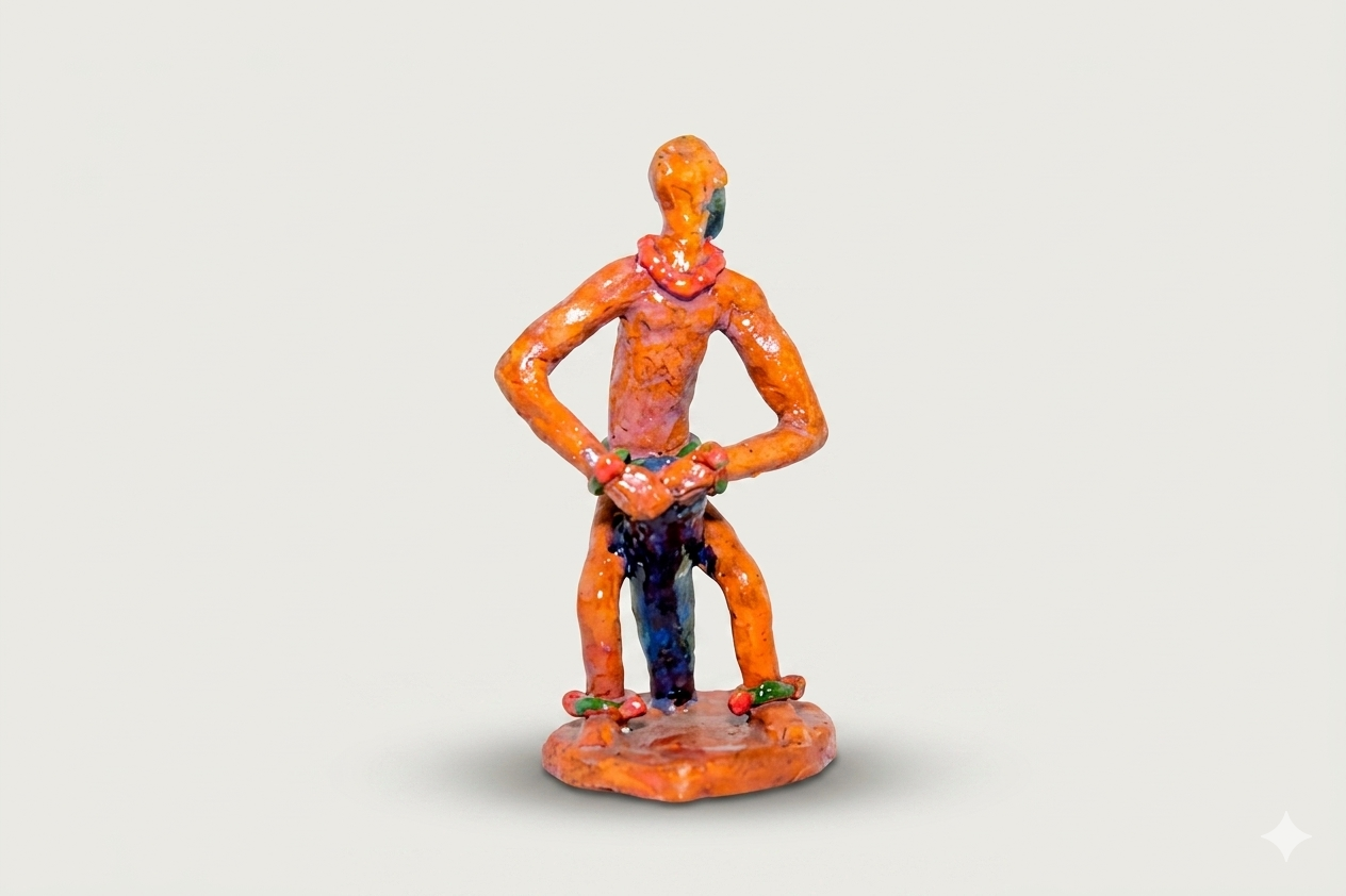 Statuette Figurine de Joueur de Tam-Tam – Le Rythme du Grand Fleuve