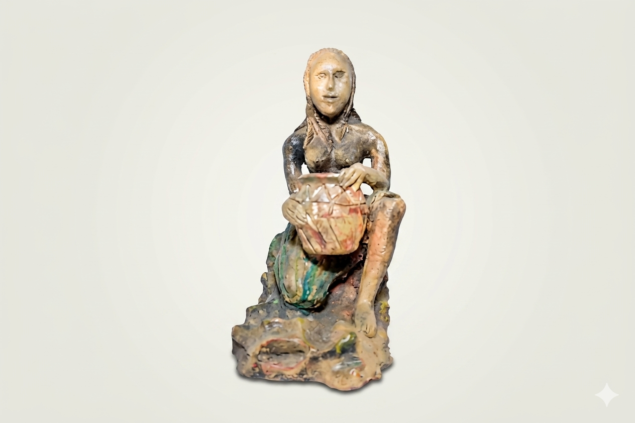 Statuette Figurine en Terre Cuite de la Porteuse d'Eau – La Gardienne de l'Eau